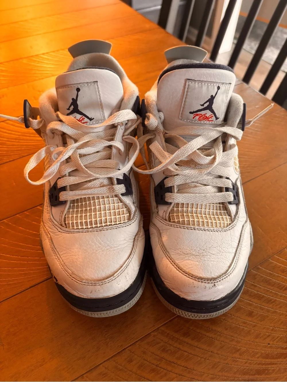 Jordan Retro 4 Sneakers - White, midnight navy